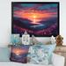 Latitude Run® Stunning Sunset Over The Lake & Mountains II - Landscape Lake Mountains Canvas Prints Metal in Black/Blue/Indigo | Wayfair