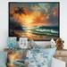 Dovecove Orange & Blue Coastal Escapes II - Beach Wall Decor Metal in Blue/Green/Orange | 16 H x 32 W x 1 D in | Wayfair