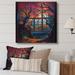 Red Barrel Studio® Robinho Orange & Brown Branches In Window II On Canvas Print Canvas in Blue/Orange/Pink | 24 H x 24 W x 1 D in | Wayfair