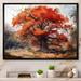 Red Barrel Studio® Keneilwe Fall Foliage Tree in the Woods I - Print Canvas in Black/Orange | 12 H x 20 W x 1 D in | Wayfair