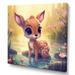 Redwood Rover Cute Baby Deer I - Print Canvas, Cotton in Brown/Green/Pink | 30 H x 30 W x 1 D in | Wayfair F825A3865B50424F9821F408F08C0606
