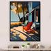 Red Barrel Studio® Blue & Red Cityscape Chronicles Framed On Canvas Print Metal in Blue/Red/Yellow | 32 H x 24 W x 1 D in | Wayfair