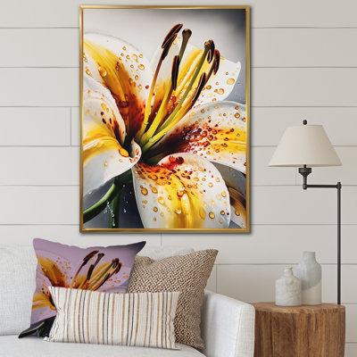 Red Barrel Studio® Yellow Lily Serenade On Canvas Print Metal in Green/White/Yellow | 32 H x 24 W x 1 D in | Wayfair