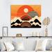 Millwood Pines Orange Sun Sitting Mountain Top V On Canvas Print Metal in Black/Orange | 16 H x 32 W x 1 D in | Wayfair