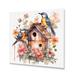 Red Barrel Studio® Birds on a Birdhouse - Unframed Print on Metal Metal | 16 H x 16 W x 1 D in | Wayfair 84BCF91CB81E4C578DBA5A8BFD7085AF