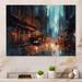 Red Barrel Studio® Blue & Orange Exploring the City's Heart I - Unframed Print on Metal in Black/Blue/Brown | 12 H x 20 W x 1 D in | Wayfair