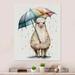 Zoomie Kids Cute Llama w/ Umbrella Rainy Day - Animals Llama Metal Wall Decor Metal in White | 32 H x 24 W x 1 D in | Wayfair