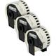 Set 3x Label Roll 50mm x 30.48m (1 Label) compatible with Brother pt QL-710W, QL-710WSP, QL-720 Label Maker - Premium - Vhbw