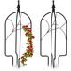 Garden Obelisks, Set of 2, 66 x 26 x 26 cm, Climbing Plants Support, Metal, Free-Standing, Rose Cage, Black - Relaxdays