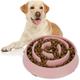 Relaxdays - Slow Feeder Bowl, Anti Gulping, Food for Dogs, 400 ml, Eat Slowly, Dishwasher Safe, Spiral, Pink