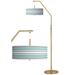 Multi Color Stripes Giclee Warm Gold Arc Floor Lamp