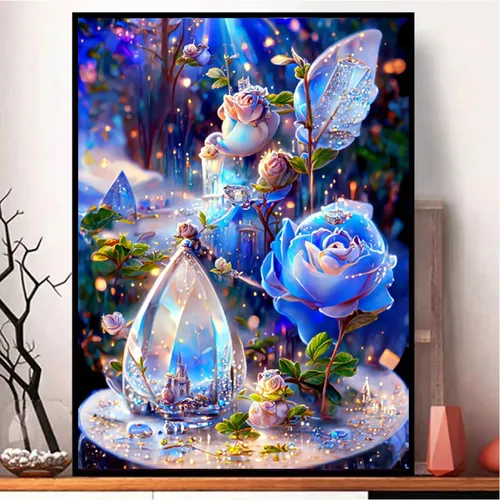 5D Diy Diamant Mosaik Pilz Haus Landschaft Voll Diamant Malerei Rose Castle Blume Puzzle Diamant