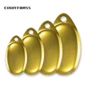 COUNTBASS 50pcs Size 0-6 Gold Plated Steel Smooth French Spinner Blades DIY Metal Fishing Lures