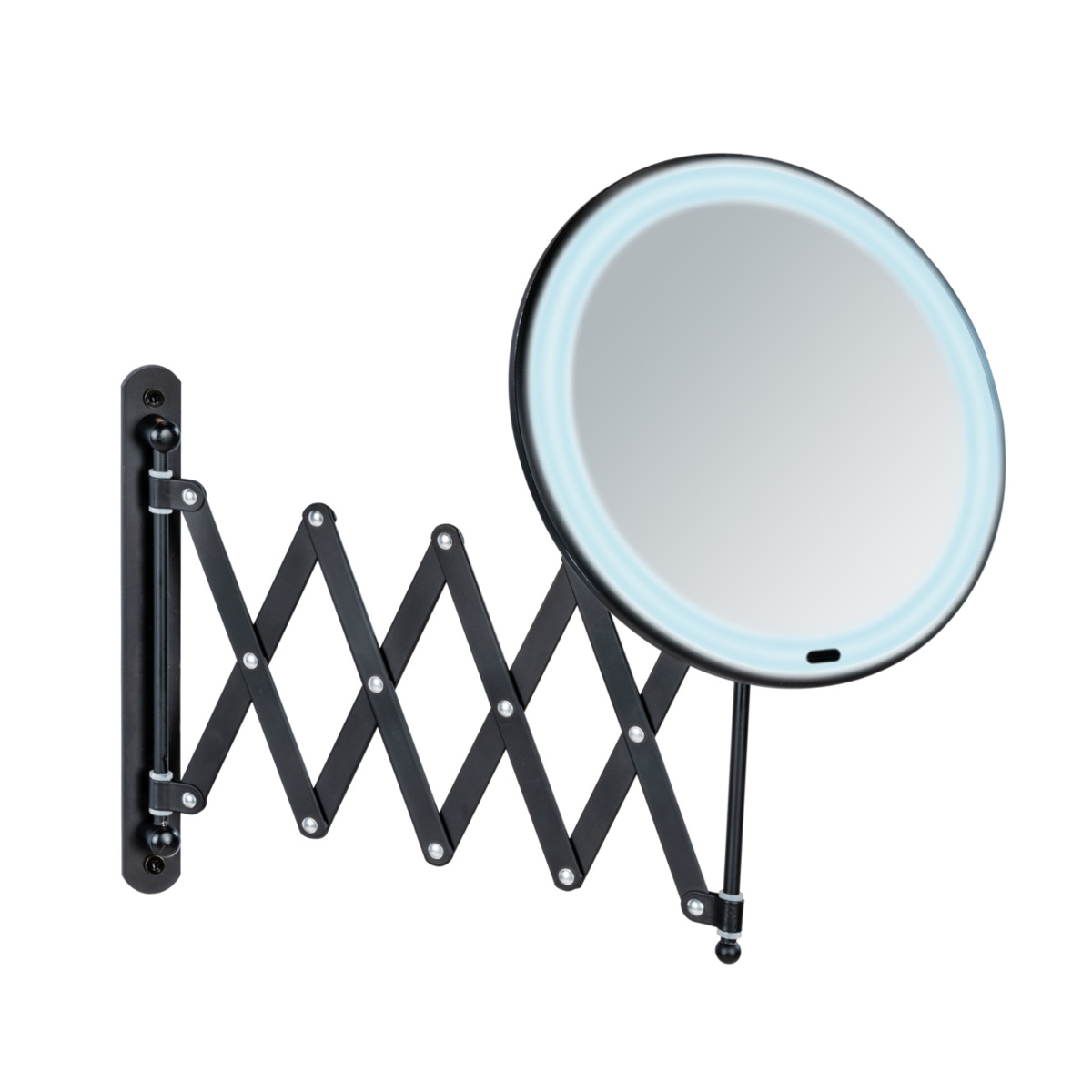 WENKO LED Teleskop-Wandspiegel Mod. Barona Schwarz Image