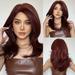 Long Layered Wig with Bangs Wigs for Women Layered Wig Shoulder Length Synthetic Wig for Daily Use Party A5