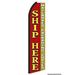 OnPoint Wares| Ship Here (Red) Swooper Flag | Advertising Flag/Business Flags | 11.5ft x 3.5ft