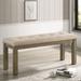 Briv Light Brown & Beige Upholstered Bench by Furniture of America