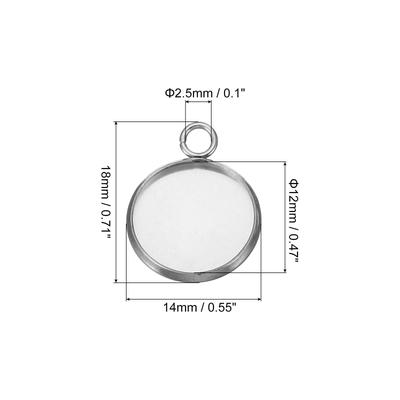 Pendant Trays, 20 Pack 316 Stainless Steel Round Bezel Base - Silver Tone