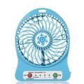 Portable Rechargeable LED Light Fan Mini Desk USB Charging Cooler 3 Mode Speed Regulation LED Lighting Function (Black)