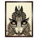 Tribal Cat Intricate Line Drawing Abstract Pencil Art Print Framed Poster Wall Decor 12x16 inch