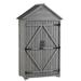 Outdoor Storage Cabinet, Garden Wood Tool Shed, Outside Shed Closet with Shelves and Latch for Yard, Lawn