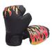 Honrane Flame Print Faux Leather Adult Boxing Muay Thai Training Sandbag Hand Gloves