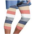 RYRJJ Capri Pants for Women Casual Summer Pull On Yoga Dress Capris Work Jeggings Trendy Print Athletic Golf Crop Pants with Pockets(01#Blue M)
