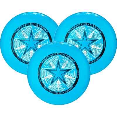 Discraft Ultra-Star 175g Ultimate Frisbee Disc Blue 3 Pack
