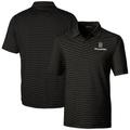 Men's Cutter & Buck Black PGA TOUR Volunteers Big Tall Forge Pencil Stripe Stretch Polo