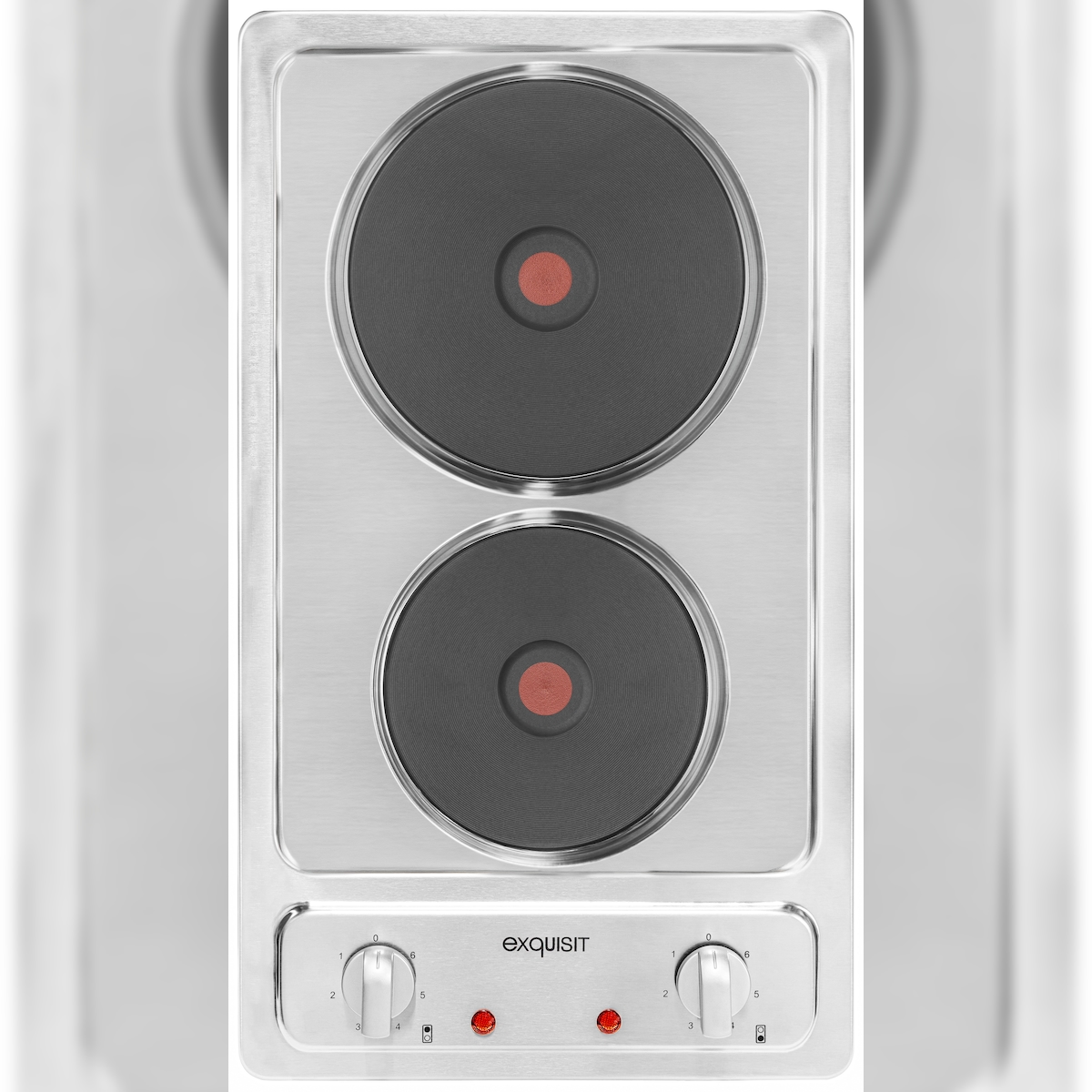 Exquisit EMS 301-2 Duo-Massekochfeld | 6 Leistungsstufen | 3500 Watt | Edelstahl Image