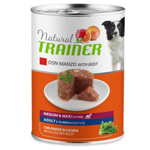 6 x 400 g Natural Trainer Medium & Maxi Adult Rind Nassfutter Hund