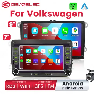 Lecteur de limitation d'autoradio Android 2 Din GPS WiFi RDS Carplay Volkswagen Golf 5 6