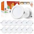 ALUSSO LED Downlights Ceiling 20W Ultra Slim LED Recessed Ceiling Lights IP44 Spotlights Ceiling Lights 3000K Warm 4000K Neutral 6500K Cool Adjustable Ceiling Spots for Bathroom Kitchen, 12 Pack