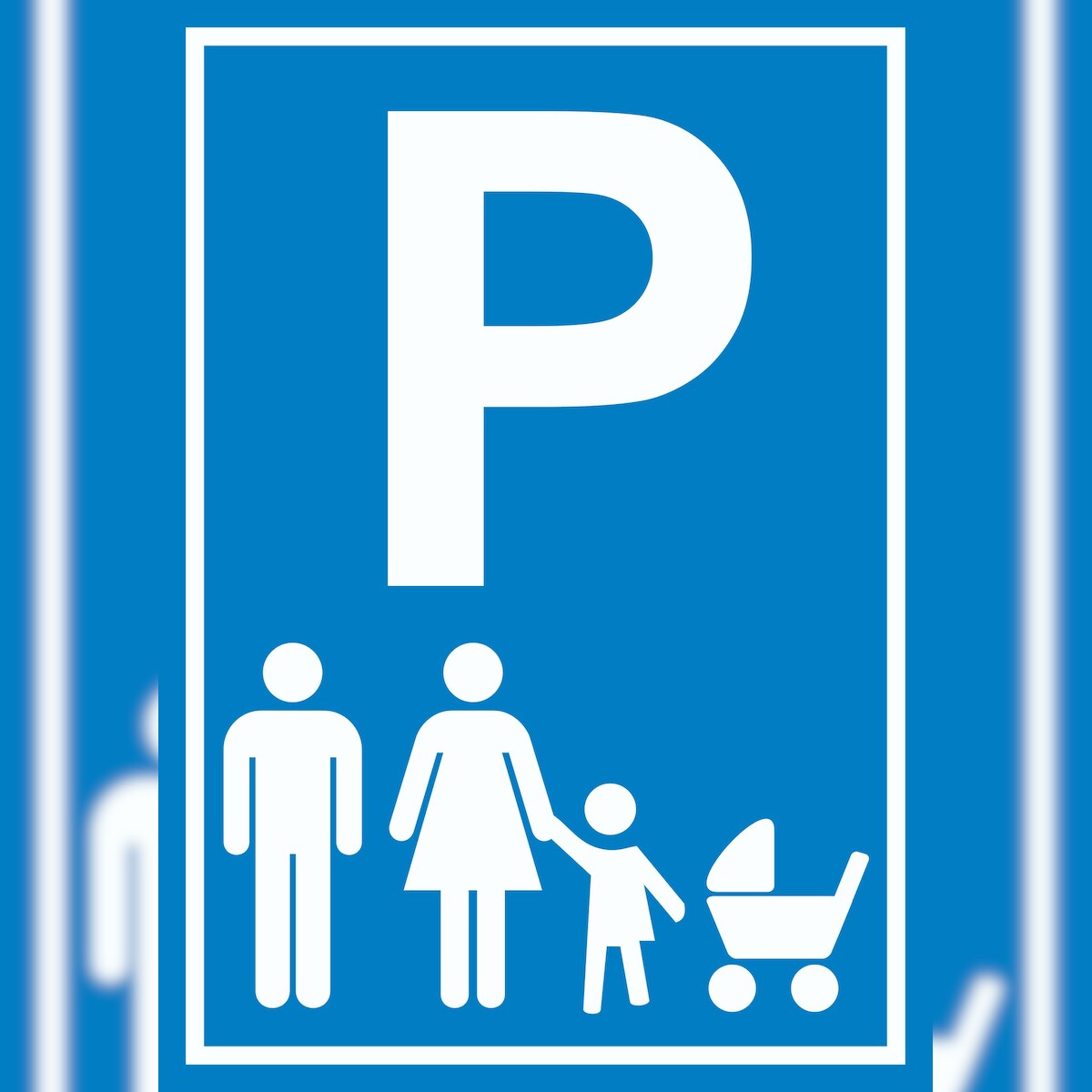 HB-Druck Parkplatz Eltern Kinderwagen Schild A1 Rückseite selbstklebend Image