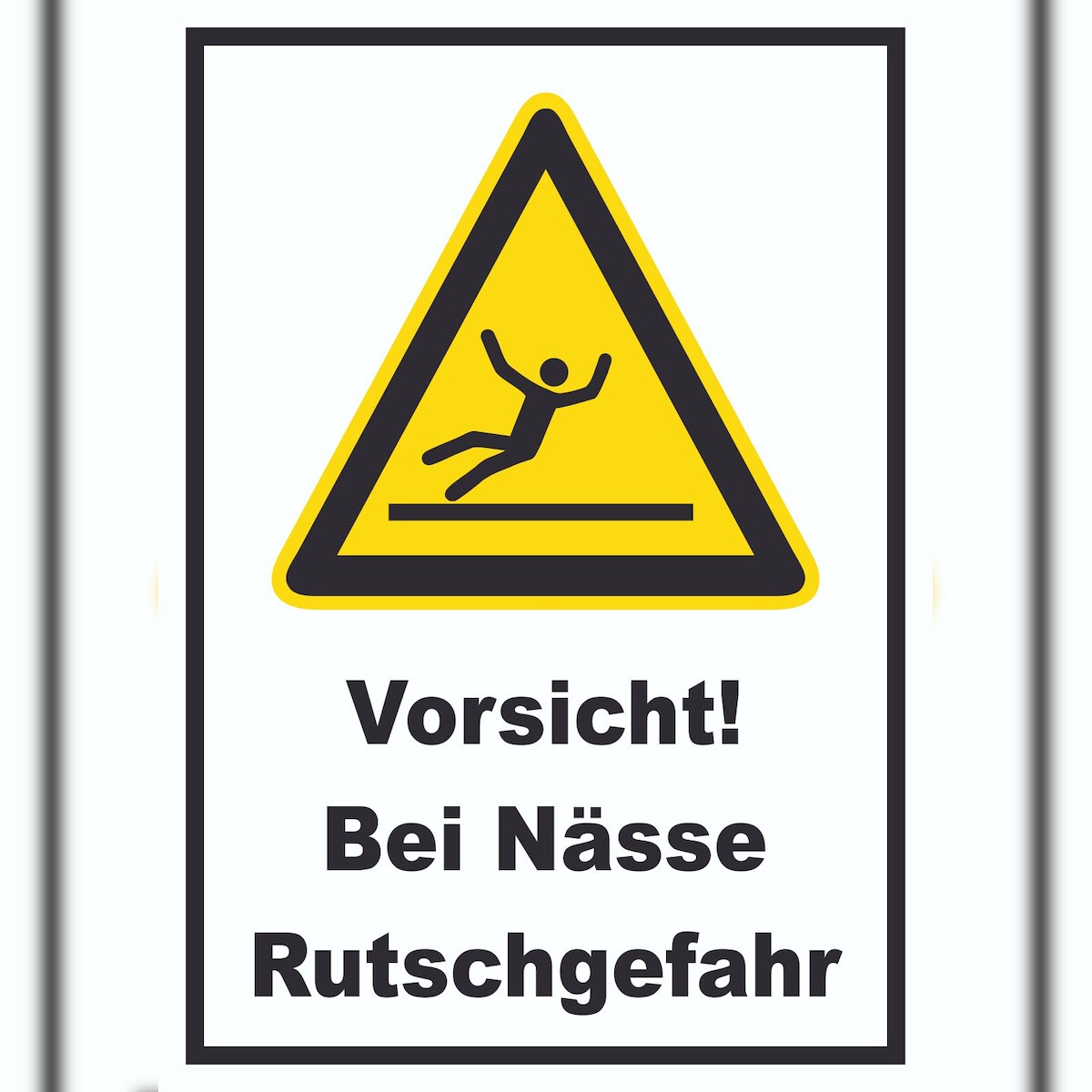 HB-Druck Vorsicht Bei Nässe Rutschgefahr Schild A0 Rückseite selbstklebend Image