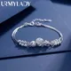 Bracelet chaîne boule de perles porte-bonheur en argent regardé 925 pour femme mode de luxe fête