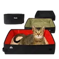 Bac à litière portable pour chats de voyage bac à litière pliable léger pliable doublure