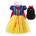 Robe de Princesse avec Bandeau de Sauna et Perruque pour Fille Déguisement Cosplay Vêtements de