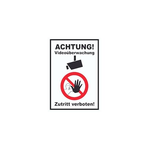 Achtung Videoüberwachung Zutritt verboten Schild A1