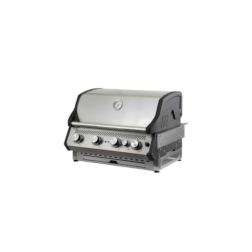 SANTOS Einbaugasgrill Free S-410 mit 4 Hauptbrenner & Heckbrenner | inkl. Rostheber | Edelstahl | Silber