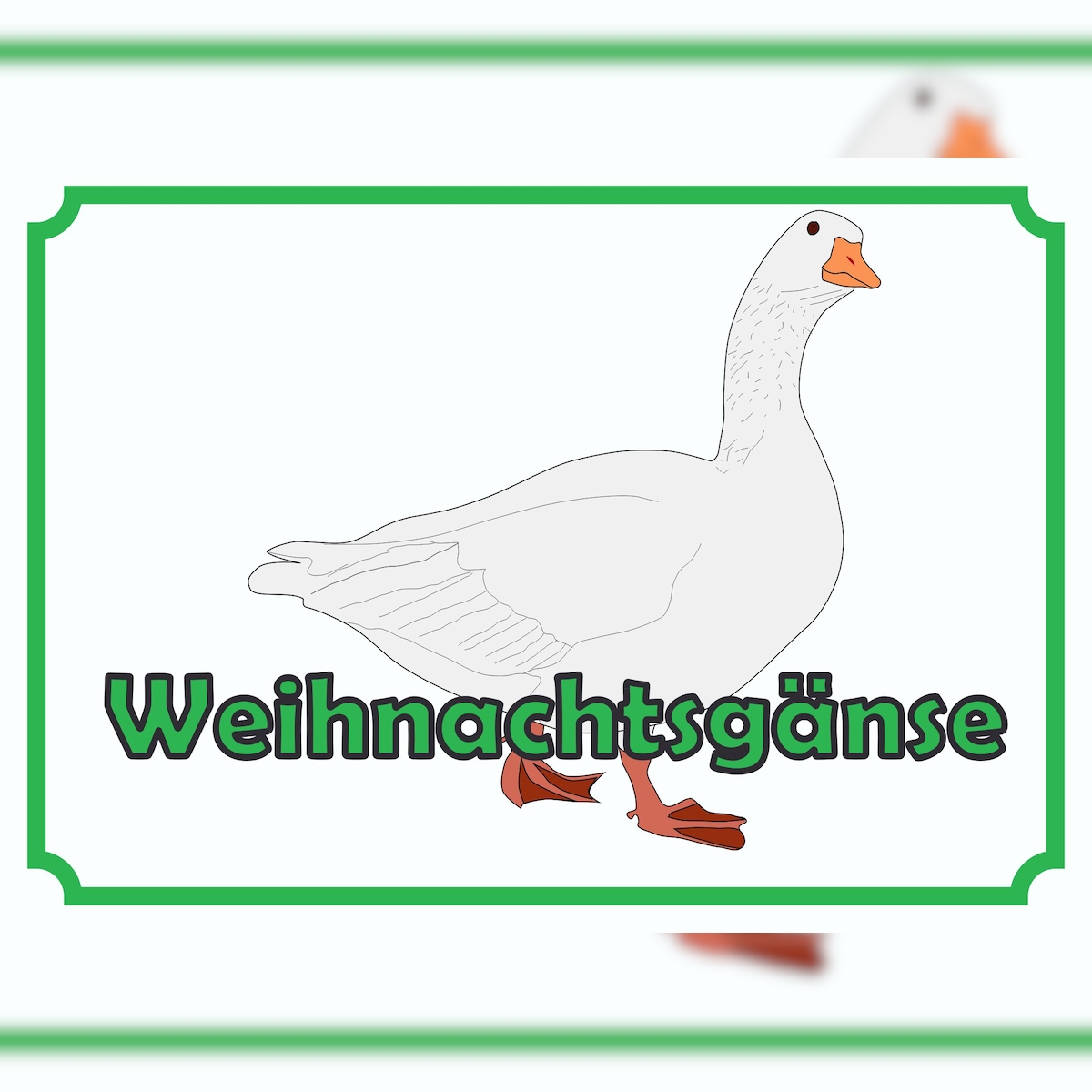 Weihnachtsgans Verkaufsschild Schild A1 Rückseite selbstklebend Image