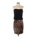 Cache Cocktail Dress - Sheath: Black Animal Print Dresses - Women's Size 2 - Print Wash