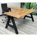 71" x 84" Solid Wood Top Steel A Frame L-Shaped Desk