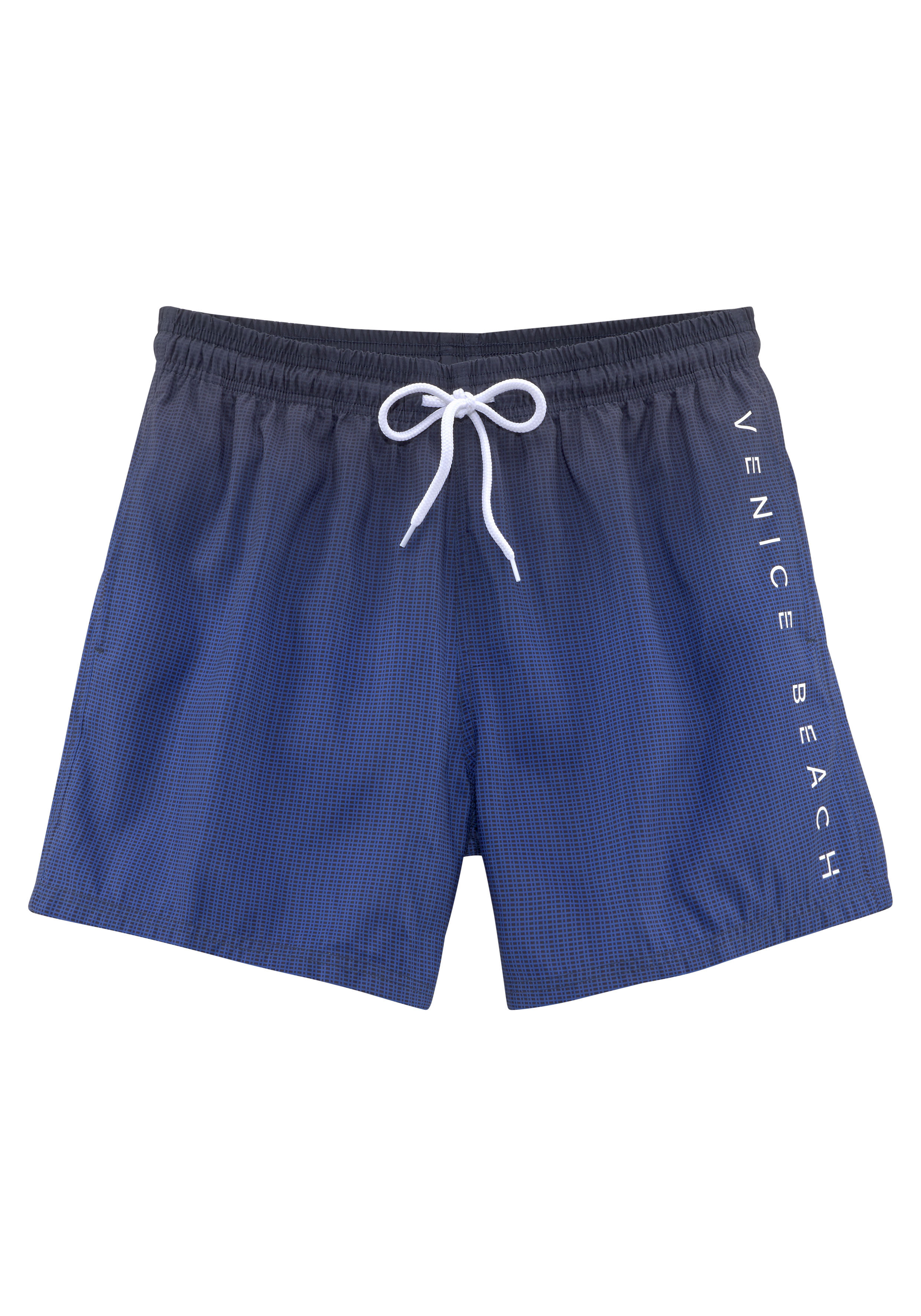 Badeshorts VENICE BEACH, Herren, Gr. M50, N-Gr, blau (marine, blau), Microfaser, Polyester, Recycling-Polyester, Farbverlauf, kontrastfarbene Details, Badehosen, mit Farbverlauf Image