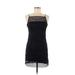 Topshop Cocktail Dress - Mini: Black Grid Dresses - Women's Size 8 Petite