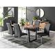 Furniture Box Kylo Brown Wood Effect Dining Table and 6 Black Lorenzo Chairs