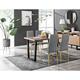 Furniture Box Kylo Brown Wood Effect Dining Table and 4 Grey Milan Gold Leg Chairs