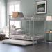 Contemporary Style Twin-Over-Twin Metal Bunk Bed With Trundle,Can be Divided Into Two Beds,No Box Spring needed