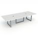 Compel Pivit Rectangular Table w/ Power Modules, Steel in Gray/White | 30 H x 120 W x 48 D in | Wayfair PIV-CT-OF-120-WHT-SLV-PWRS