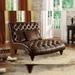 Anondale Chaise w/3Pillows in Two Tone Brown PU Finish